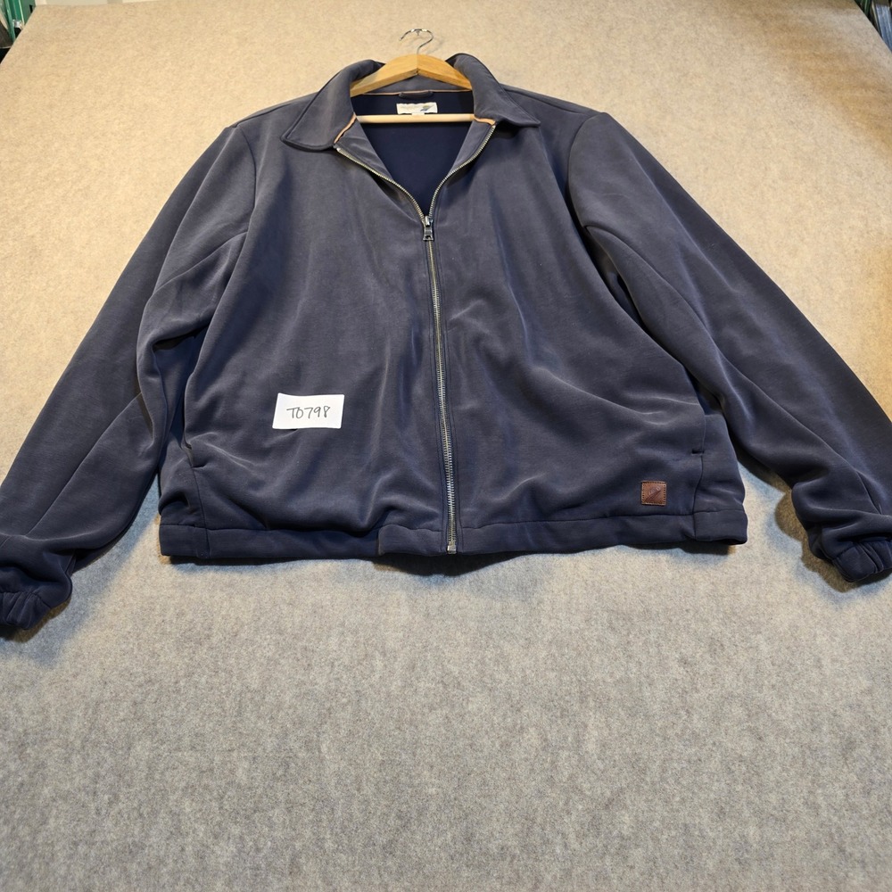 Fundamental Coast Mens Full Zip Jacket Navy Blue Large Lightweight Collared Coat